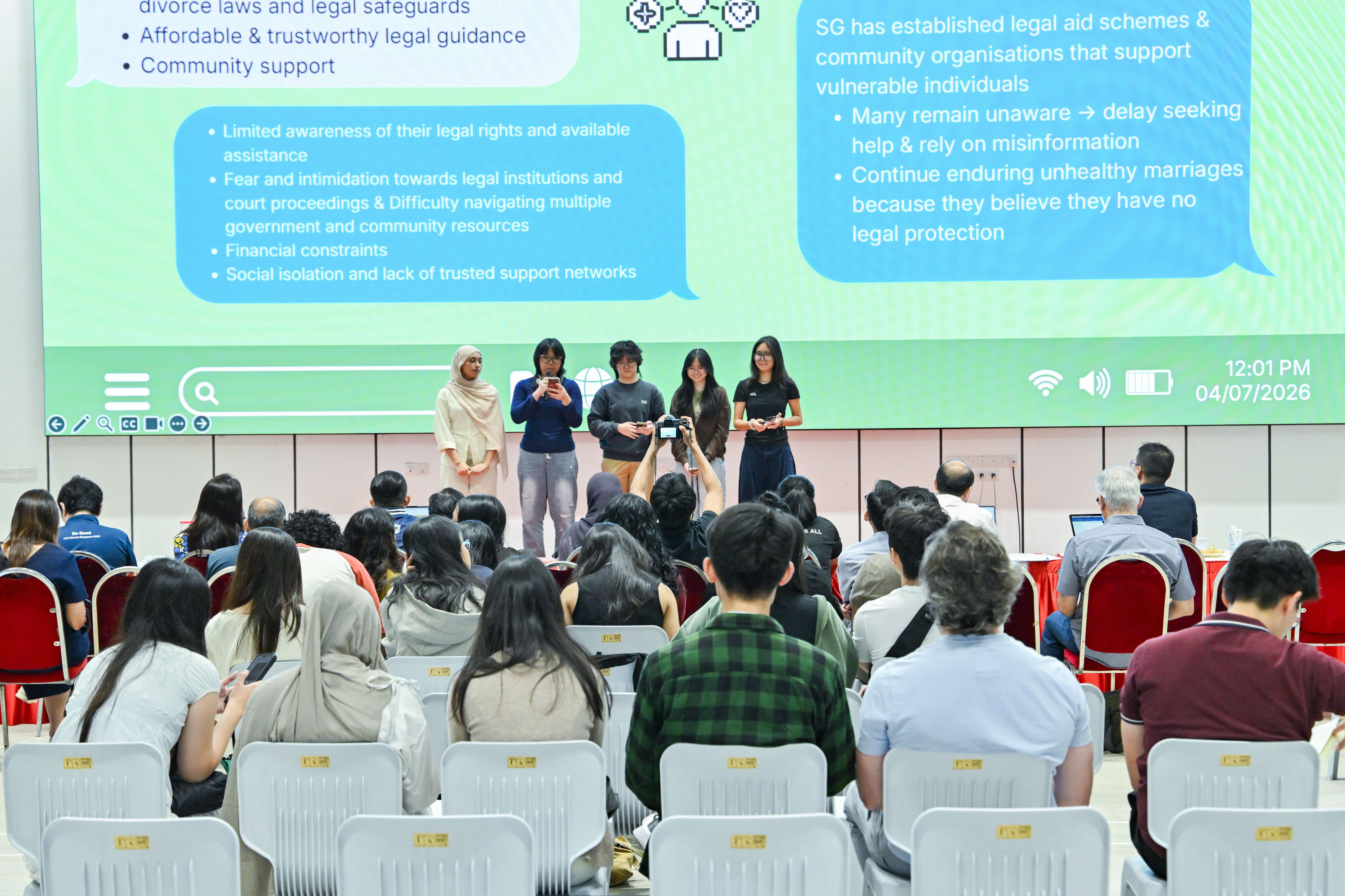 Five students describing how to provide more legal aid to vulnearble individuals